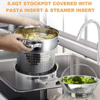 Duxtop Professional Stainless Steel Pots and Pans Set, 18-Piece Induction Cookware Set, Saucepan with Pour Spout and Strainer Lid, Impact-Bonded Technology