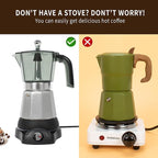 6 Cup Manual Espresso Maker, Small Espresso Machines for Home, Cuban Coffee Maker with Detachable Base & Overheat Protection,Cafeteras Electricas Modernas Moka Pot, Greca Electrica De Cafe Gift