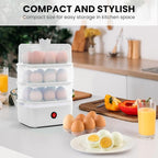 Egg Cooker - 18 Egg Capacity Electric Egg Cooker, can quickly cook hard, medium and soft boiled eggs, poached eggs, scrambled eggs or omelets, with auto shut-off function, Satisfy your food needs