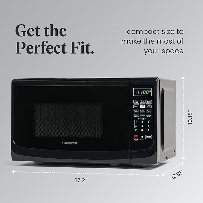 Farberware Countertop 700 Watts, 0.7 cu ft 700-Watt Microwave Oven, Black