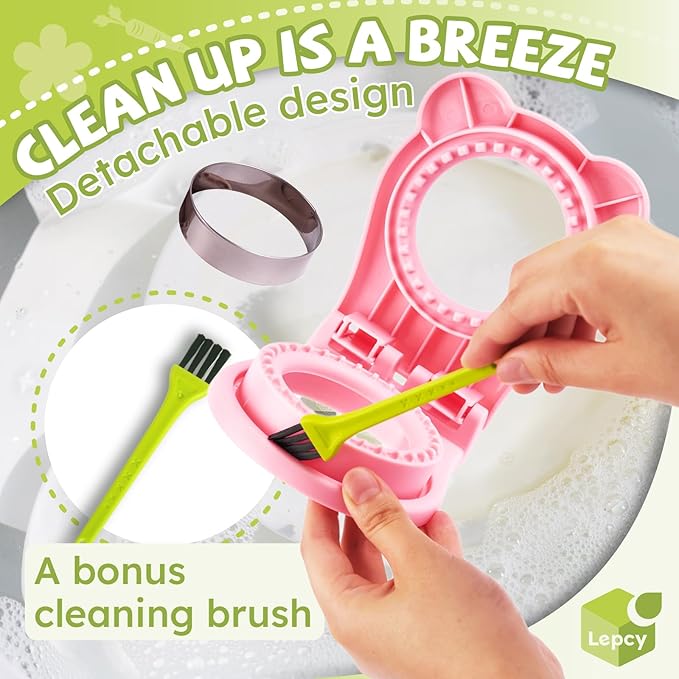 Uncrustables Sandwich Maker Sealer Cutter, Crustless Sandwich Cutter, PB&J Uncrustable Maker - Color Pink, Round Shape