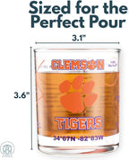 Greenline Goods – University of Clemson Tigers College Whiskey Glasses (Set of 2), 10 oz – Full-Color Logo + Campus Map