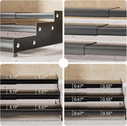 Premium Spice Rack Organizer for Countertops - tiered spice rack organizer for cabinet,spice jars, oil bottles and utensils 1 Pack Grey (modern rust-resistant design)
