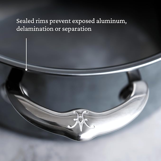Hestan - NanoBond Collection - Titanium Stainless Steel 3.5-Quart Sauté Pan with Lid - Toxin, PFAS, & Chemical Free Clean Cookware, Induction Cooktop Compatible