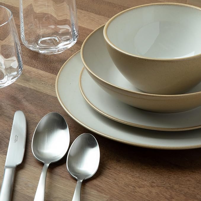 Signature Stainless Steel Flatware 20-Piece Set - Service for 4, Premium Stainless Steel with Weighted Handles, Dishwasher Safe, Everyday or Special Occasion Cutlery (Satin Finish)