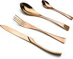 20-Piece 18/10 Stainless Steel Rose Gold Flatware Set, Serive for 4
