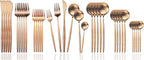 JASHII Silverware Set, 36 Piece Food Grade Stainless Steel Flatware Set Fork Spoon Knife Utensils for Daily Use and Party, Service for 6 Anti Rust, Safe in Dishwasher (Matte Rose)
