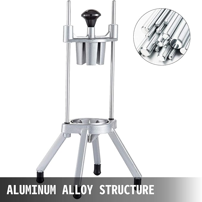 VEVOR 6-Section Commercial Easy Wedger Stainless Steel Blade Fruit Lime Slicer, Lemon Cutter for Home Bar Restaurant