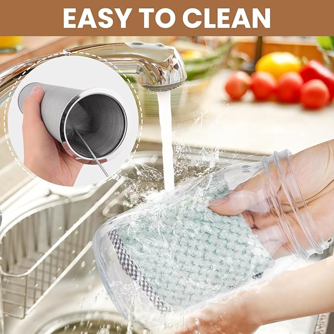 Cold Brew Coffee Maker,32 oz Mason Jar Pitcher with Stainless Steel Filter, Pour Spout Handle Lid, Heavy Duty Glass Airtight & Leak-Proof Pitcher for iced coffee Tea Lemonade-Gray