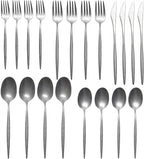 Luxury Vintage Flatware 20-Piece Set – Service for 4, Premium Stainless Steel with Weighted Handles, Aged Heirloom Finish, Dishwasher Safe, Elegant and Modern Cutlery (Vintage Silver)