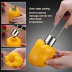 Fruit and Vegetable Corer Pepper Seed Apple Remover Bell Pepper Tomato Corer Tool Stainless Steel Kitchen Gadget (PepperAppleStrawberry corer B)