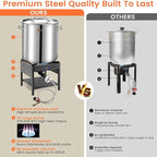 ARC 100QT Stainless Steel Seafood Boiling Kit, 200,000BTU Propane Burner for Outdoors Cooking, Large Stock pot w/Basket for Shrimp, Lobster, Crab Crawfish, Turkey Deep Fryer, Seafood Boil Pot 24GALLON