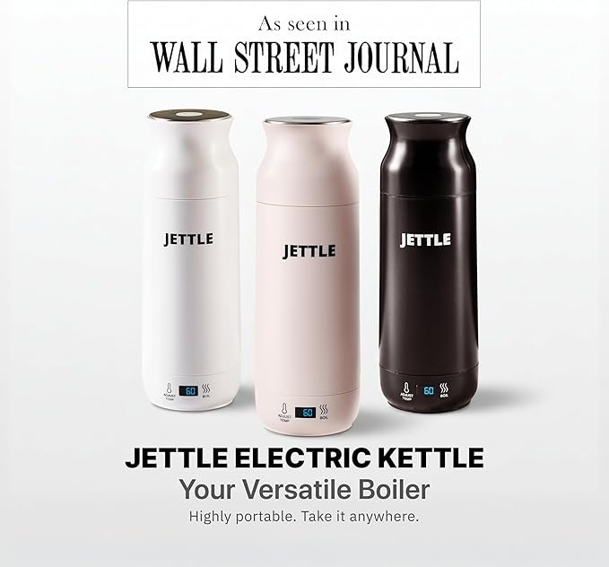 Electric Kettle - Travel Portable Heater for Coffee Tea Milk Soup - Stainless Steel Travel Water Boiler tea pot with Temperature Control - LED - Automatic Power Off - 450ml - Kitchen Appliance