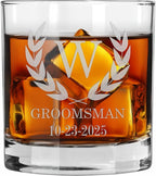Blue Ridge Mountain Gifts 11 oz Engraved Whiskey Glass – Personalized Groomsmen Gift – Custom Etched Glass for Best Man & Wedding Party – Heavy Base, Groomsman Gifts (1)