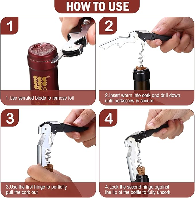 Honoson Wine Keys Opener Travel Corkscrew Wine bottle Opener Waiter Beer Bartender for Home Office Kitchen Restaurant Bar Applications (Black,30 Pcs)