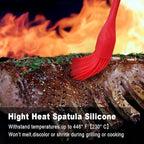 Walfos Silicone Basting Pastry Brush, Heat Resistant Pastry Brush Set, Strong Steel Core and One-Pieces Design, Perfect for BBQ Grill Baking Kitchen Cooking, BPA Free and Dishwasher safe, 2 Pcs (red)