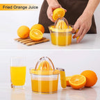 Citrus Lemon Orange Juicer Manual Hand Squeezer, Fruit Juicer Lime Press with Built-in Measuring Cup and Grater and Egg separator, Non-Slip Silicone Handle, 20OZ