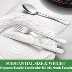 40 Pcs Silverware Set for 8 with Hammered Design, Food Grade Stainless Steel Flatware Set, Eating Utensils Sets Include Fork/Knife/Spoon, Reusable Cutlery Set, Dishwasher Safe