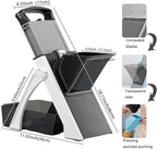 Upgrade Safe Mandoline Slicer for Kitchen, Adjustable Vegetable Chopper, Potato Slicer, French Fry Cutter, Mandoline Slicer for Kitchen (black and white)