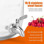 DD&HAPP Glass Drink Dispensers For Parties. 1.2 Gallon Beverage Dispenser With Stand And Stainless Steel Spigot .Lemonade Dispenser With Ice Cylinder.Mason Jars,Laundry Detergent Dispenser.