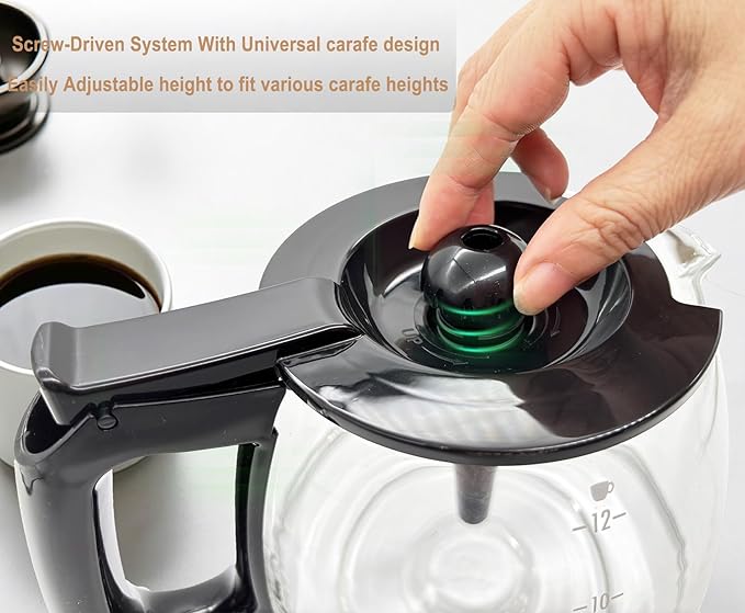 12 cup Replacement Coffee Carafe, Clear Glass, 12-Cup Capacity, Heat-Resistant, Compatible with Hamilton Beach Flex Brew Coffee Makers, Dishwasher Safe