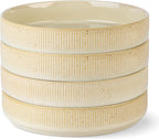 theterra 7.5'' Ceramic Pasta Bowls, Salad Bowls Set of 4, Stoneware Serving Bowls for Fruits, Noodle, Dinner, House-warming Wedding Present, Cappuccino
