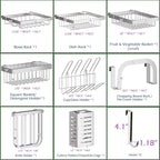PUSDON Over Sink Dish Drying Rack Stainless Steel, Adjustable Large Dish Drainer for Storage Kitchen Organization Silver 2 Tier - Standard(26"-38")