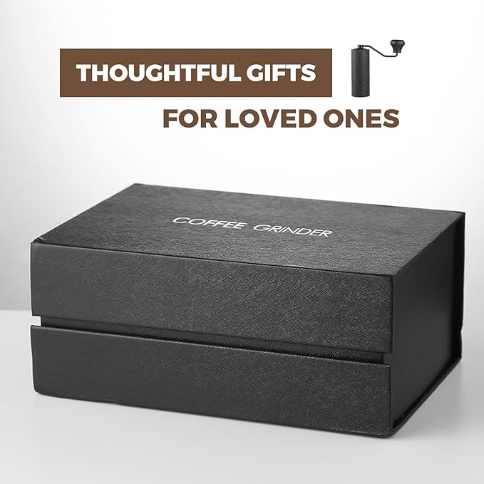 Manual Coffee Grinder CNC Stainless Steel 7 Star Conical Burr Coffee Grinder Hand with12 gears Adjustable Coarseness For Espresso, Drip Coffee, French Press Capacity 25g Portable Coffee Bean Grinder