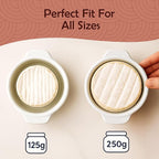 Muldale Brie Baker with Lid and Spreader - Camembert Baker Crock in Blue - Free from Lead Ceramic Baking Dish - 5.5” - Fits Standard Camembert Wheel