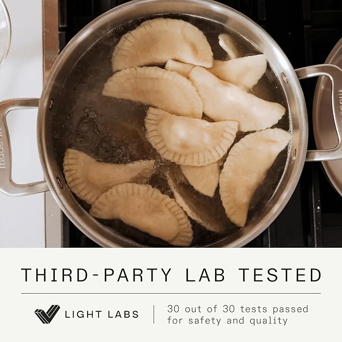 Made In Cookware - 6 Quart Stainless Steel Stock Pot With Lid - 5 Ply Stainless Clad - Professional Cookware - Crafted in Italy - Induction Compatible