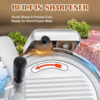 CGOLDENWALL Commercial Meat Slicer Machine, 240W 0-0.7" Adjustable Thickness Electric Deli Meat Cheese Food Slicer, 10" Semi-Auto Frozen Meat Slicer for Home, Copper Motor Low Noise Durable