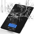 KOIOS Food Scale, 33lb/15kg Digital Kitchen Scale Weight in Grams and Ounces for Cooking Baking, 1g/0.1oz Precise Graduation, Batteries and Type-C Charging, Tare Function, LCD Display, Black
