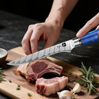 Fillet Knife 6 Inch Damascus Boning Knife for Meat Fish and Poultry Cutting with Super Sharp Japanese Blade with Gift Box and Resin Wood Handle, Ideal Gift for Men and Women