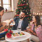 LUXEAR Divided Serving Tray with Lid and Handle 2Pack Snack Box Charcuterie Container Dishwasher Safe 8 Compartment Snack Platters Portable Organizer for Fruits, Candy, Snacks, Picnic, Party&Travel