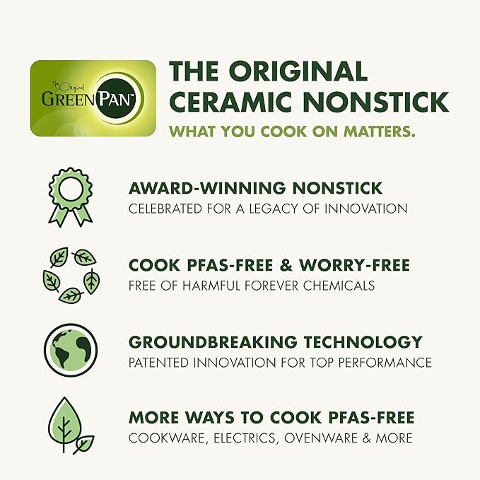 GreenPan Nonstick Reserve Pro 10 Piece Cookware Set, NSF Certified Ceramic, Hard Anodized PFAS-Free Pots & Pans Set with Lids, Stainless Steel Handles, Oven & Dishwasher Safe, Glacier Blue