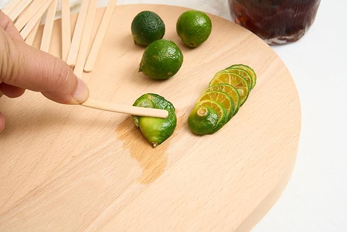 Gmark Coffee Stir Sticks 7" (length 178mm, width 6mm, thick 1.8mm) 1000pc Round End, Eco Friendly Coffee Stirrers Wood for Hot Drinks - Natural Birch Wood GM1116