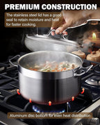 Cooks Standard 6-Quart Stock Pot with Lid, Professional 18/10 Stainless Steel Stockpot Dutch Oven Casserole Cooking Pot, Ollas de Cocina, Compatible with All Stovetops, Silver