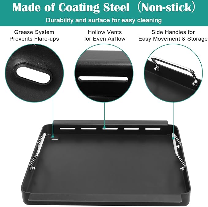 Griddle Inserts for Charbroil Commercial Infrared Tru Infrared, Flat Top Plate for Charbroil 463242515 466242515 466242615 463243016 463367516 463367016 463342620 Replace for G466-0025-W1A Grates