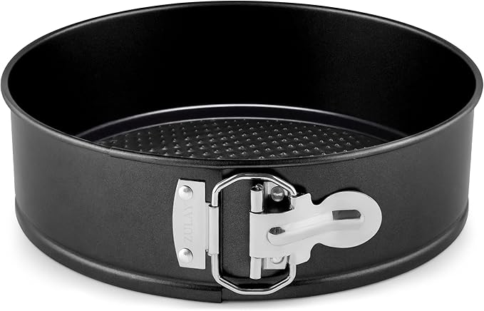 Zulay Kitchen 7-Inch Non-stick Cheesecake Pan -Leakproof Springform Pan with Removable Bottom and Easy Release - Round Cake Pan for Baking Cheesecake, Deep Dish Pizza (Black)