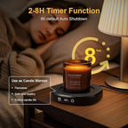 Coffee Mug Warmer & Cute Cat Mug Set, Beverage Cup Warmer for Desk Home Office with 4 Temperature Setting Up to 167℉/ 75℃, Coffee Warmer for Cocoa Milk Tea Water Candle, 8 Hours Auto Shut Off (Black)