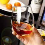 HOHY Leo Wine Glass - Stemless, 20oz Golden, Zodiac Constellation Glass, Horoscope Gift for Women & Men