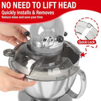 Pouring Shield for KitchenAid Tilt Head 4.5-5 QT (for Stainless Steel Bowls Only), for Kitchen aid Accessories and Attachments, Fully Enclosed Foldable Lid Mixer Bowl Cover, Not For Bowl Lift (Gray)