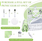 Neti Neti Wicker Picnic Basket for 4 with Insulated Cooler & Waterproof Blanket - Handwoven Luxury Outdoor Set with Ceramic Plates, Perfect for Beach, Camping & Romantic Getaways