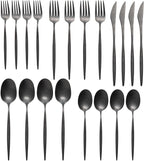 Luxury Vintage Flatware 20-Piece Set – Service for 4, Premium Stainless Steel with Weighted Handles, Aged Heirloom Finish, Dishwasher Safe, Elegant and Modern Cutlery (Vintage Black)