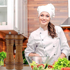 2PCS Salt and Pepper Grinder, Solid Wood Sea Salt and Pepper Shakers, Pepper Mill & Salt Mill With Adjustable Coarseness, Premium Spice Grinder Easy To Use 8 INCH, Ideal Gift for Parents & Friends