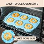 Mini Fluted Tube Cake Pans for Baking with Metal Reinforced Frame, 2Pcs Silicone 6-Cavity Mini Flan Molds, Nonstick Baking Mold for Cupcake, Brownie, Donuts, Cornbread, Jello