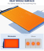 Silicone Electric Warming Tray with 3 Temperature Settings, Rollable Food Warming Mats for Heating，Easy-to-Use Portable Food Warmer for Daily Use - Bright Blue