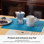 LEXMORE PVC Woven Placemats 4 PCS Wipeable Indoor/Outdoor Table Mats Washable Vinyl Place Mats for Dining Table, Set of 4-Teal Blue