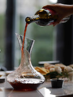 Elegant Hand-Blown Cabernet Wine Decanter/Carafe | 41 FL Oz (1212 ml) | Free Premium Microfiber Cleaning Cloth | 100% Lead-Free Crystal | Gift Box