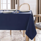 Softalker Rectangle Tablecloth, Waterproof & Stain Resistant Table Cloths Wrinkle Free Fabric Washable 210GSM Polyester Table Cover for Dining/Party/Outdoor - 52 x 70 inch,Navy Blue
